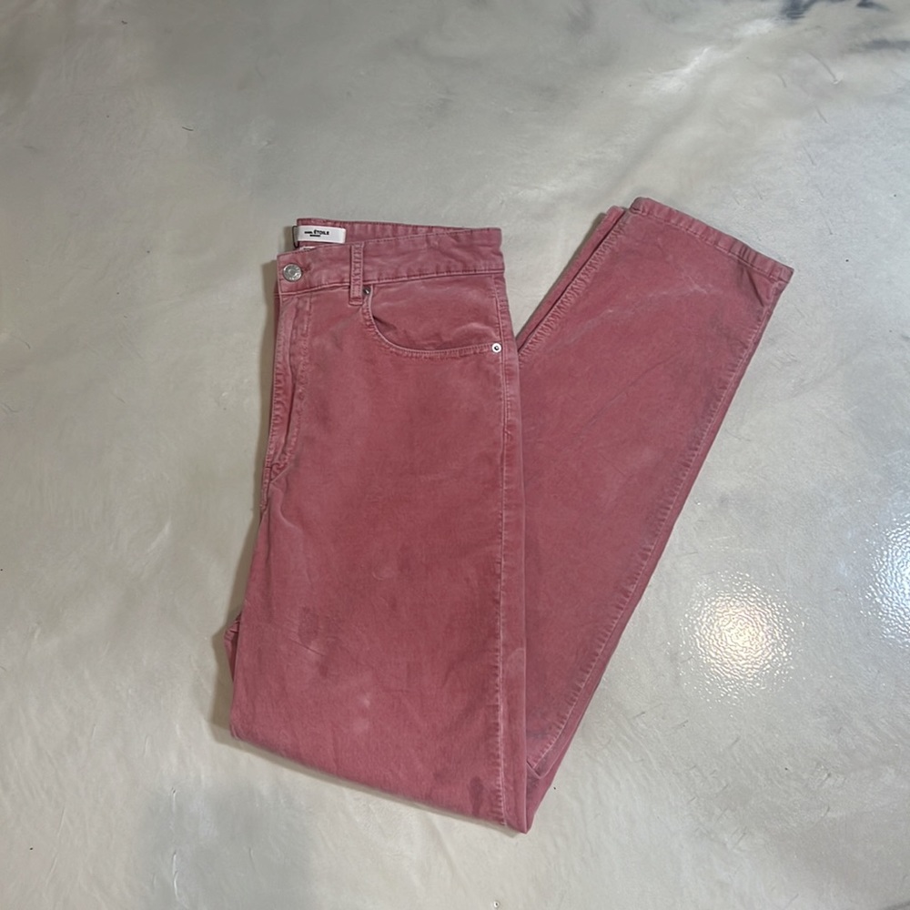 Isabel Marant Etoile High Waisted Anyree Pink Velvet Pants Size 10 (US) - Picture 8 of 8